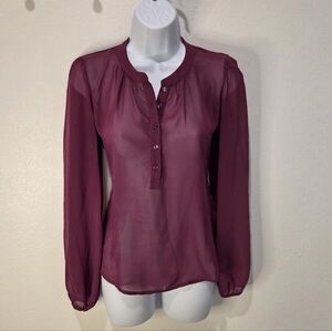 Lily White Fuschia Button-Up Blouse- Size S